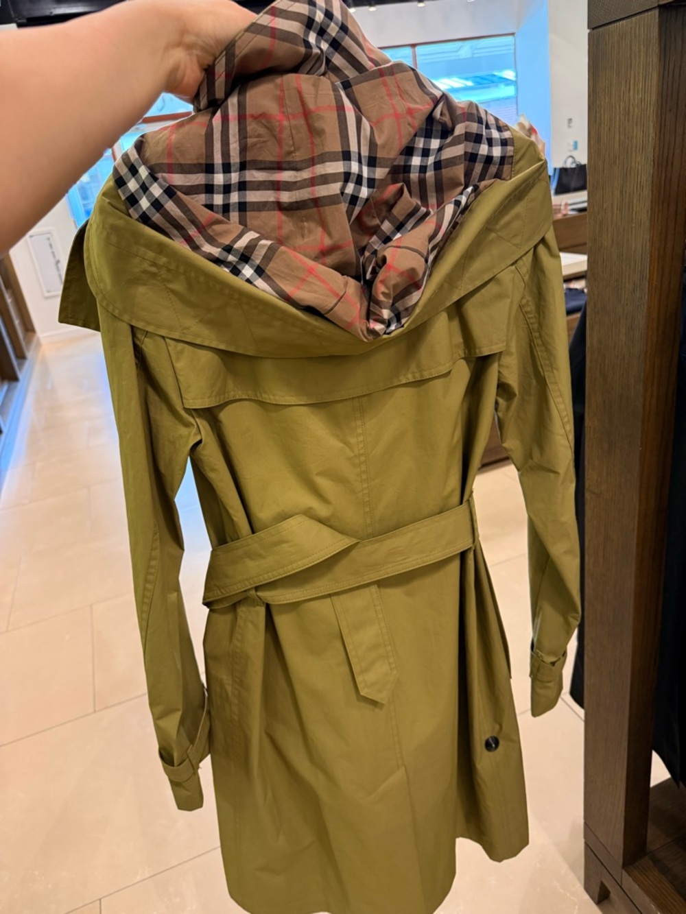 Burberry Telford Hooded Trench Coat Windbreaker‎ Women Cool Olive Green $1695 - Picture 9 of 9